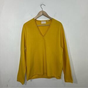 Vintage Saint Joseph by Cezar Yellow Wool Blend V Neck Sweater Size Large
